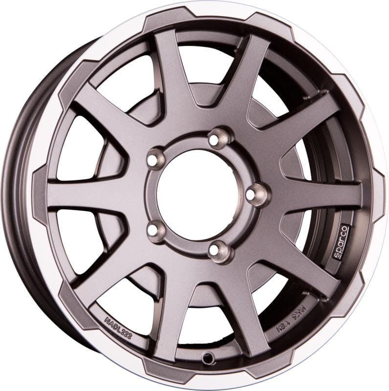 Sparco Dakar Matt Dark Greey Lip Polished NO CAP 5.5x16 5x139.7 ET5 CB108.1