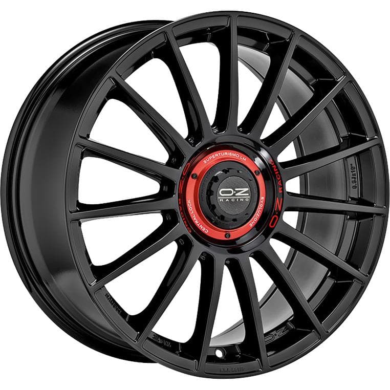 OZ Racing Superturismo Evoluzione 8x18 5x112 ET48 CB75 Gloss Black + Red Lettering