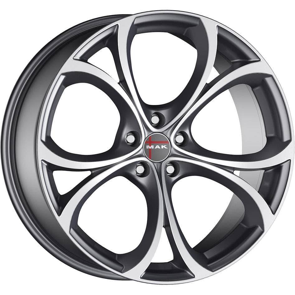 MAK Lario 7.5x17 5x110 ET31 CB65.1 Gun Met-Mirror Face
