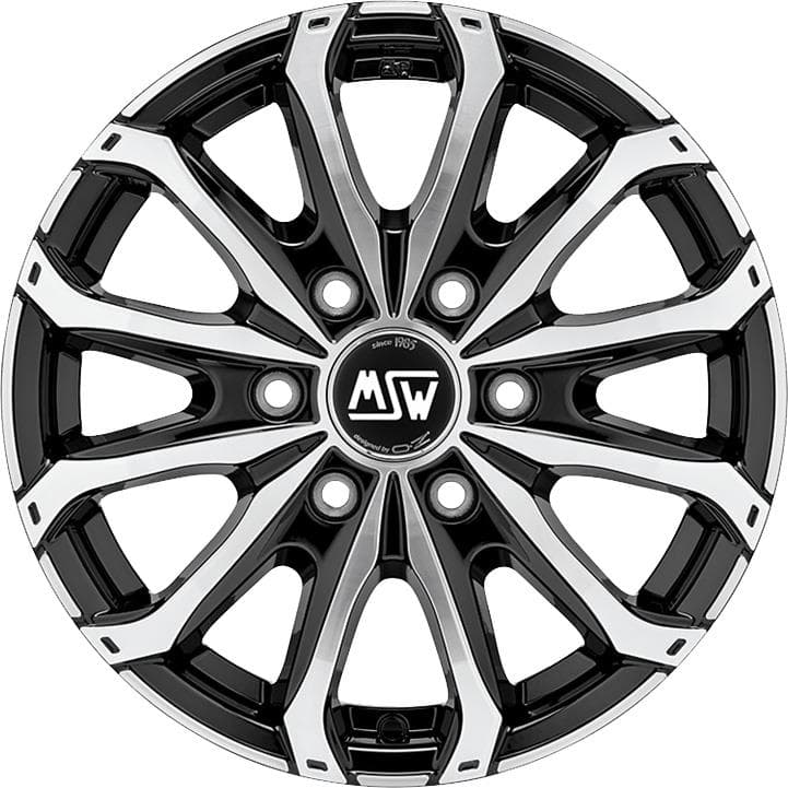 MSW 48 Van 6 Holes 6.5x16 6x130 ET62 CB84.1 Gloss Black Full Polished