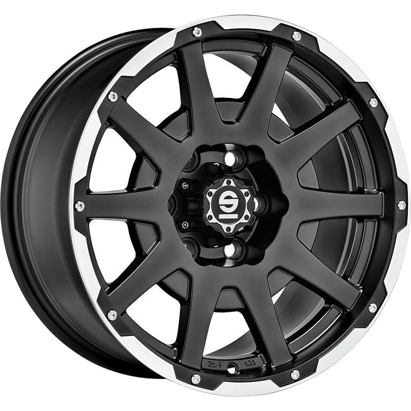Sparco Dakar 8.5x18 6x135 ET25 CB87.1 Matt Black Lip Polished+Rivets