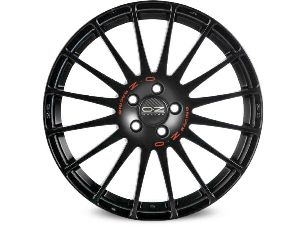 OZ Racing Superturismo GT 7.5x17 5x112 ET35 CB75 Matt Black Red Lettering