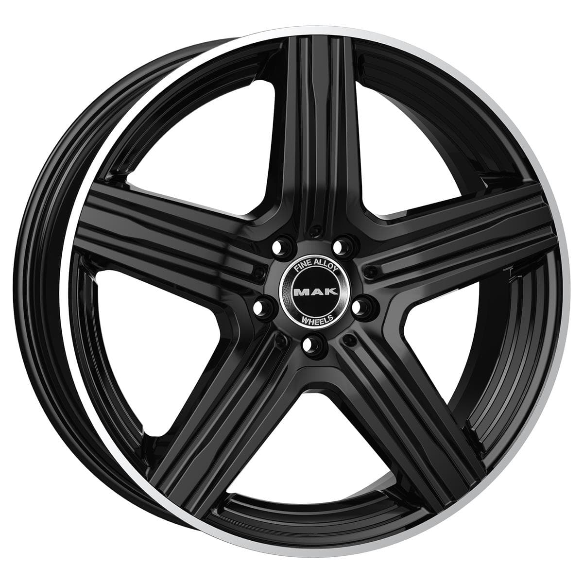 MAK Lewis-D 9.5x20 5x112 ET57 CB66.6 Gloss Black Mirror Ring