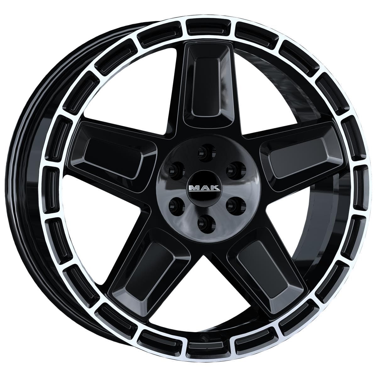 MAK Trek 9x20 5x112 ET20 CB66.6 Gloss Black Mirror Ring