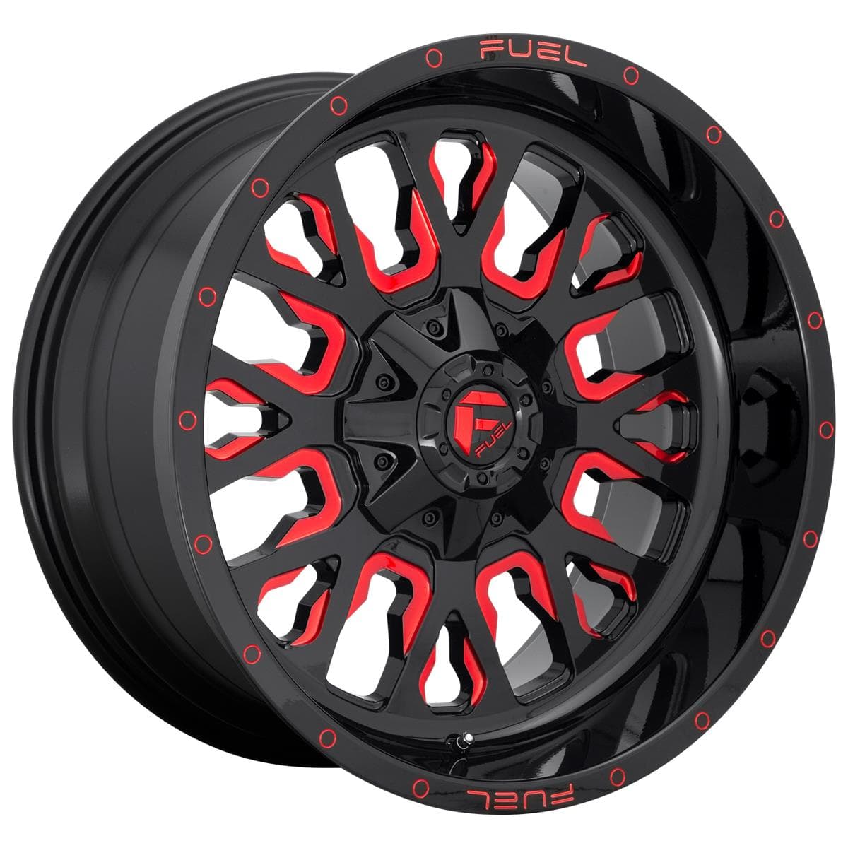 Fuel D612 Stroke 10x22 6x139.7 ET-19 CB106.1 Gloss Black Red Tinted Clear