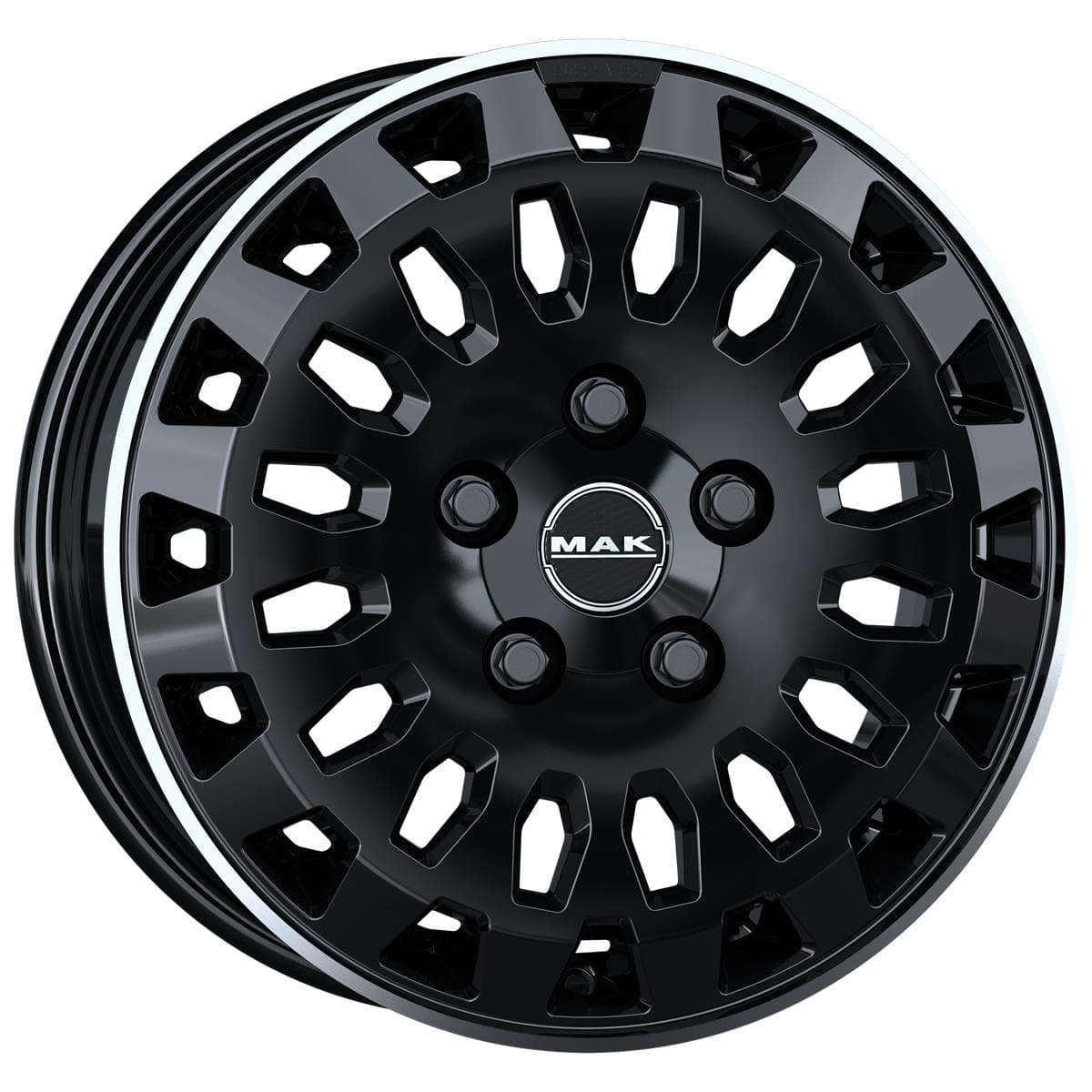 MAK Overland 7x17 5x118 ET45 CB71.1 Gloss Black Mirror Ring